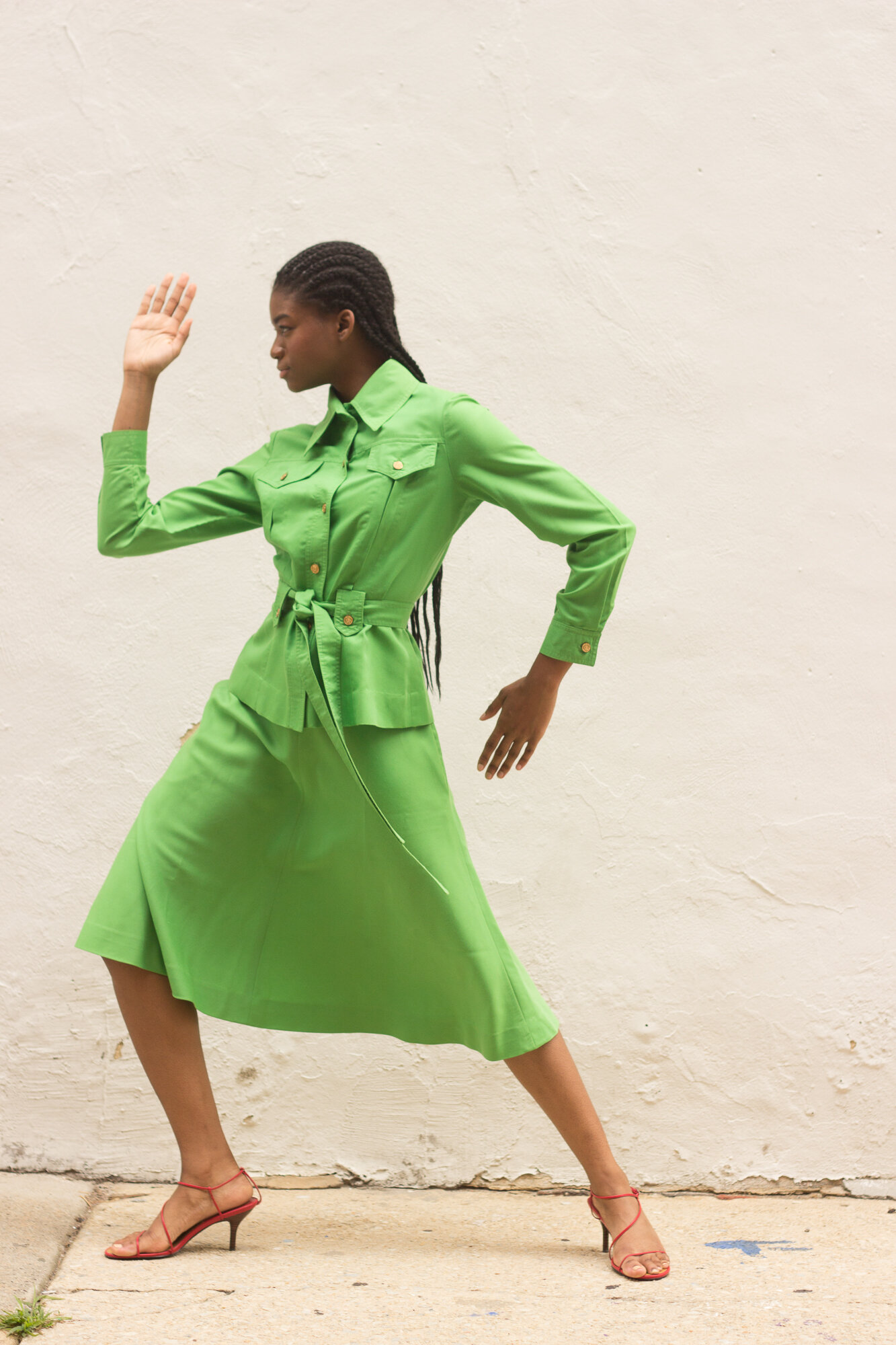 1980s Norma Kamali Athleisure Sweatshirt Wrap Coat and Maxi Skirt